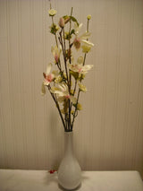 Cream blossom and magnolia artificial flower arrangement in vase – 60cm