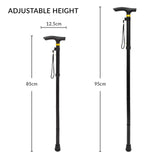 Anika black folding walking stick adjustable 85 to 95cm