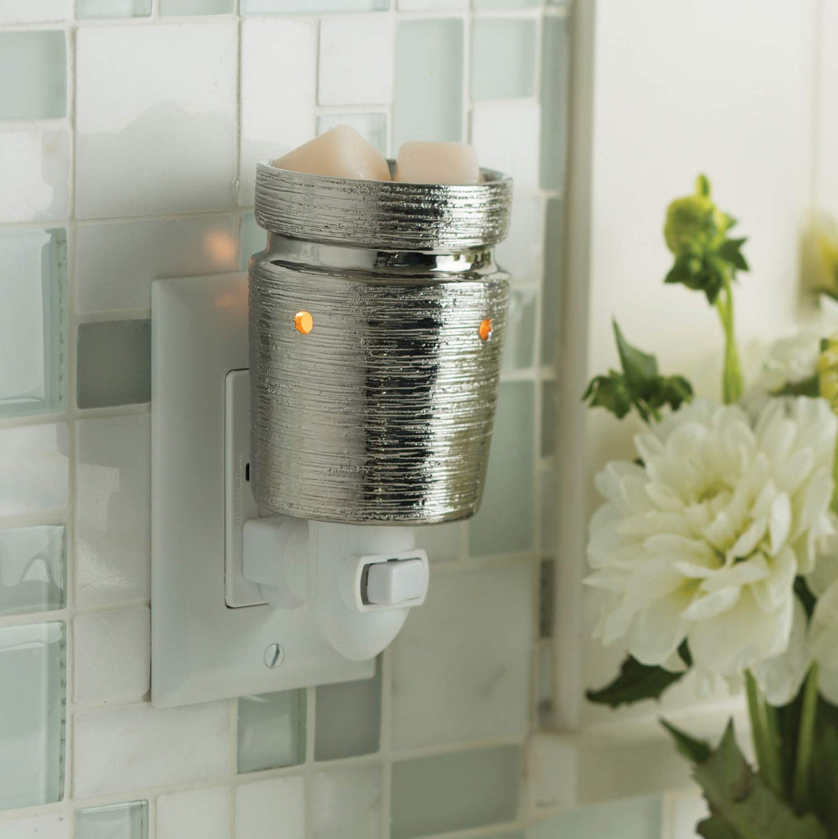 Candle Warmers Etc. brushed chrome plug-in fragrance warmer