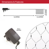 108 bright white LED static Christmas net lights – 1.2 x 1.2m