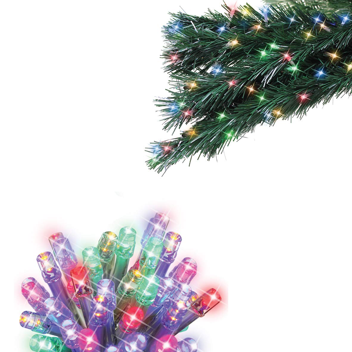 500 multi-coloured LED chaser Christmas lights 34.9m