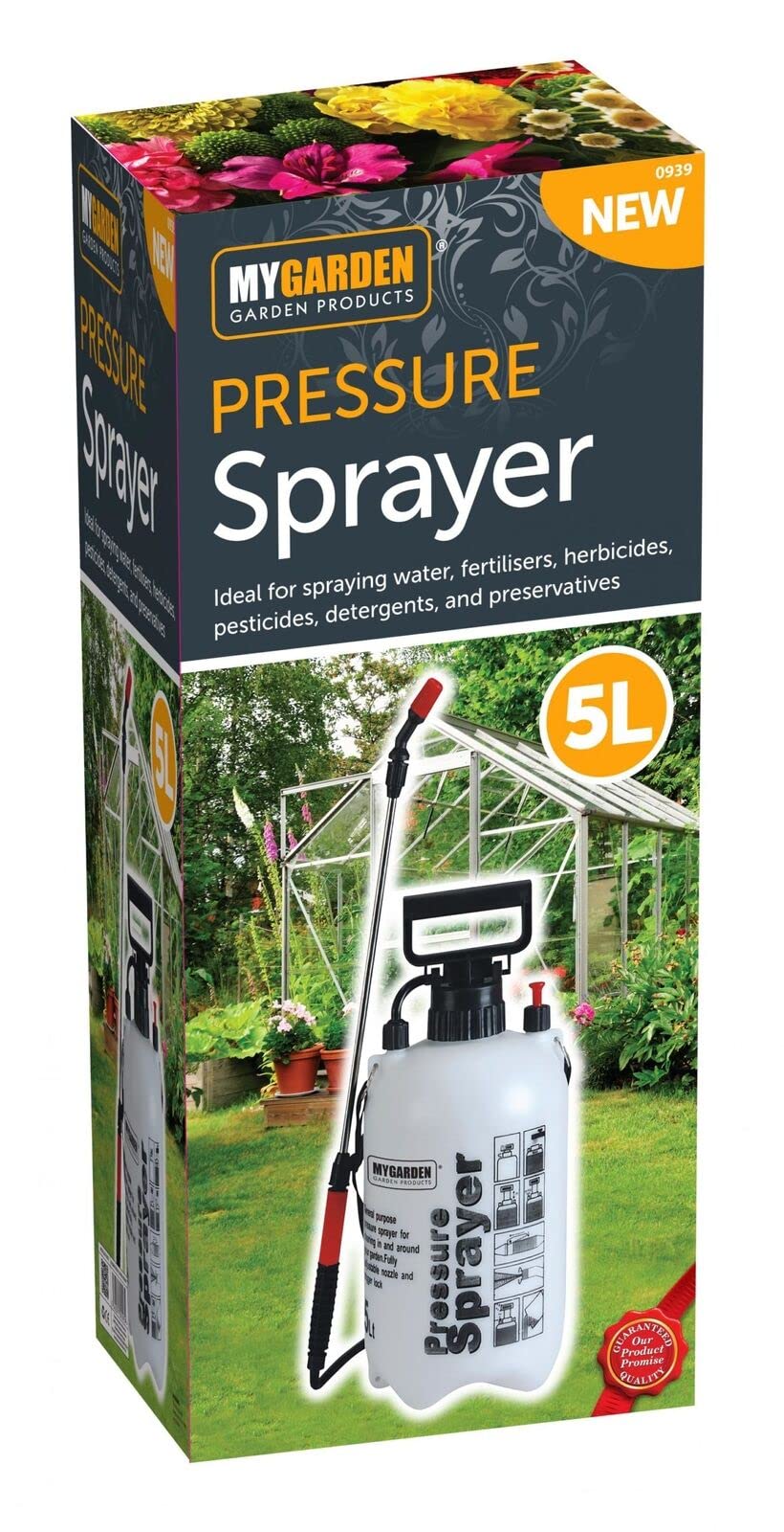 5L garden pressure sprayer with adjustable nozzle