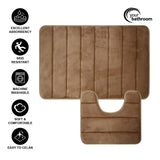 Your Bathroom champagne two-piece memory foam bath mat set