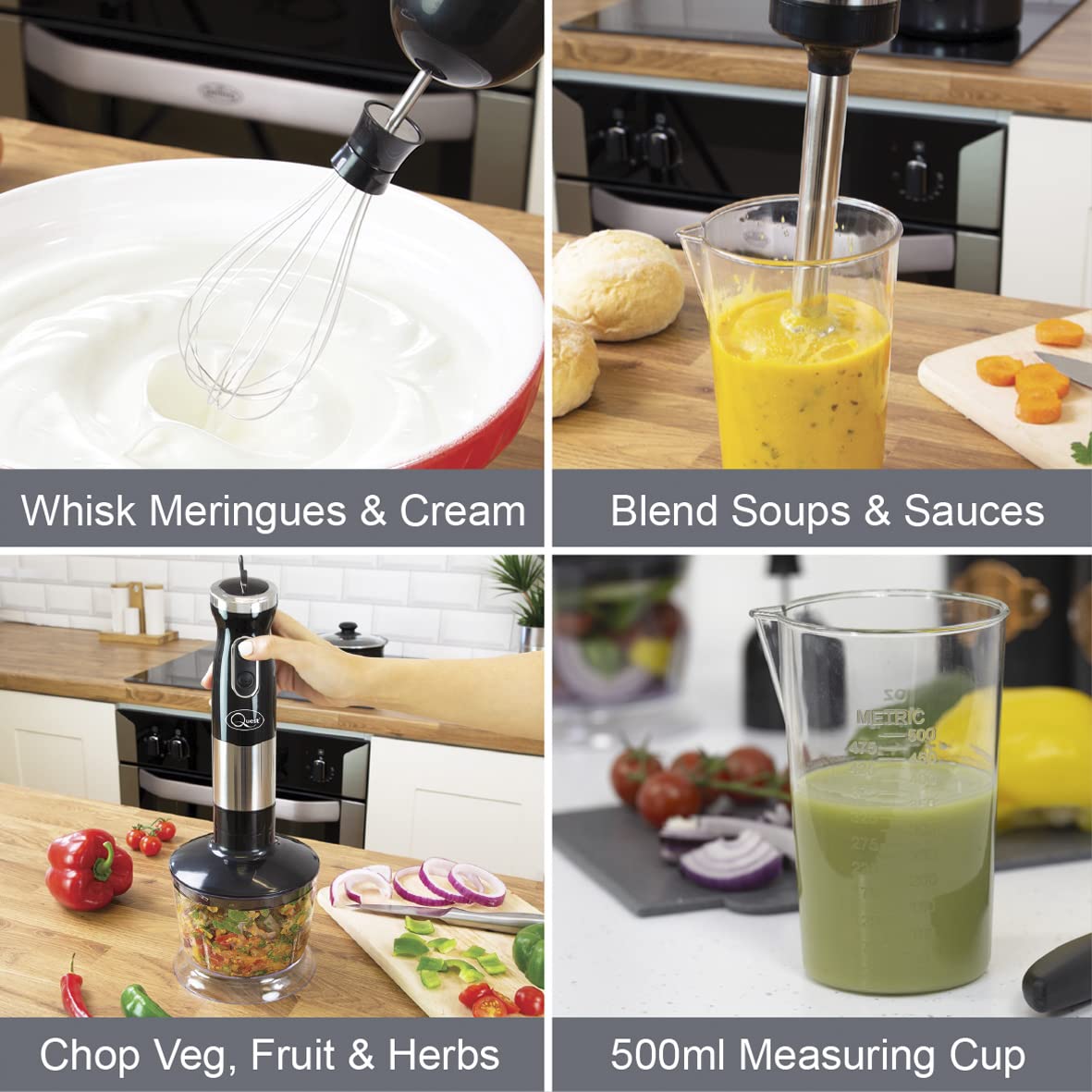 Quest 700W 3-in-1 hand blender chopper and whisk