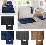 Your Bathroom blue two-piece memory foam bath mat set