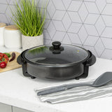 Quest 30cm electric cooker pan with glass lid