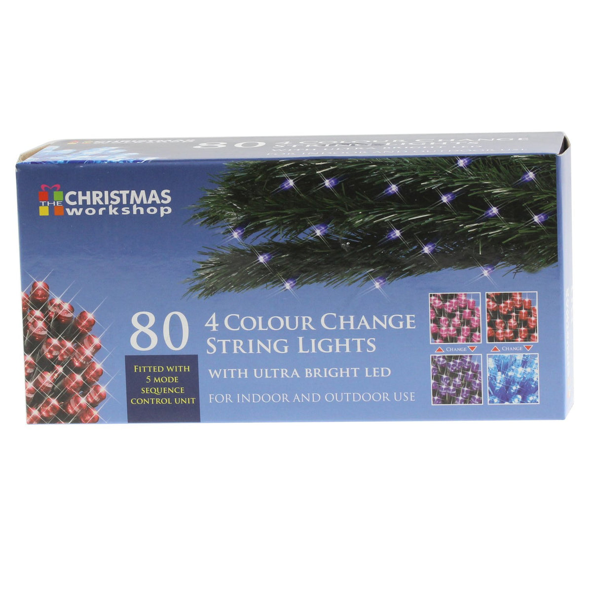 80 colour-changing LED Christmas string lights