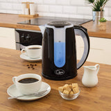 Quest black dual-colour LED 1.7L kettle