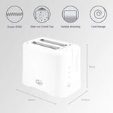 Quest white 870W 2-slice toaster with adjustable browning