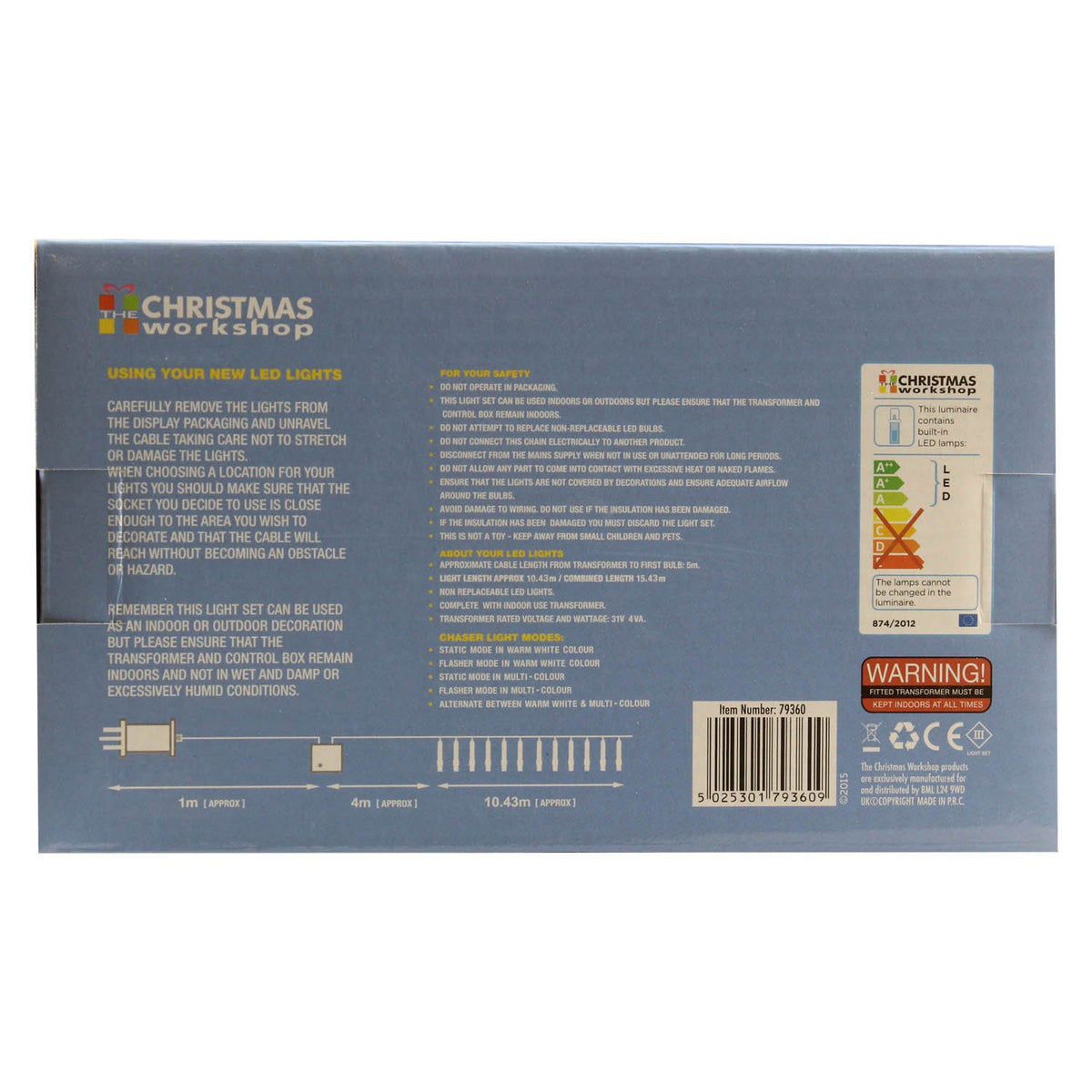 150 dual-colour LED Christmas lights in warm white and multicolour