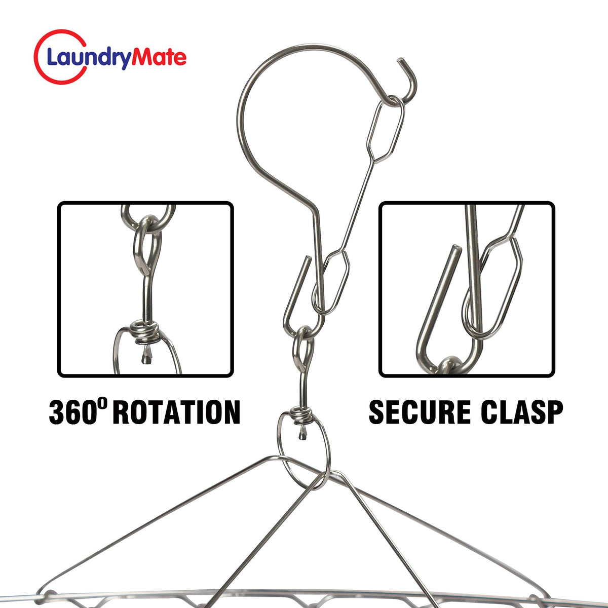 Laundry Mate stainless steel sock hanger with 40 pegs