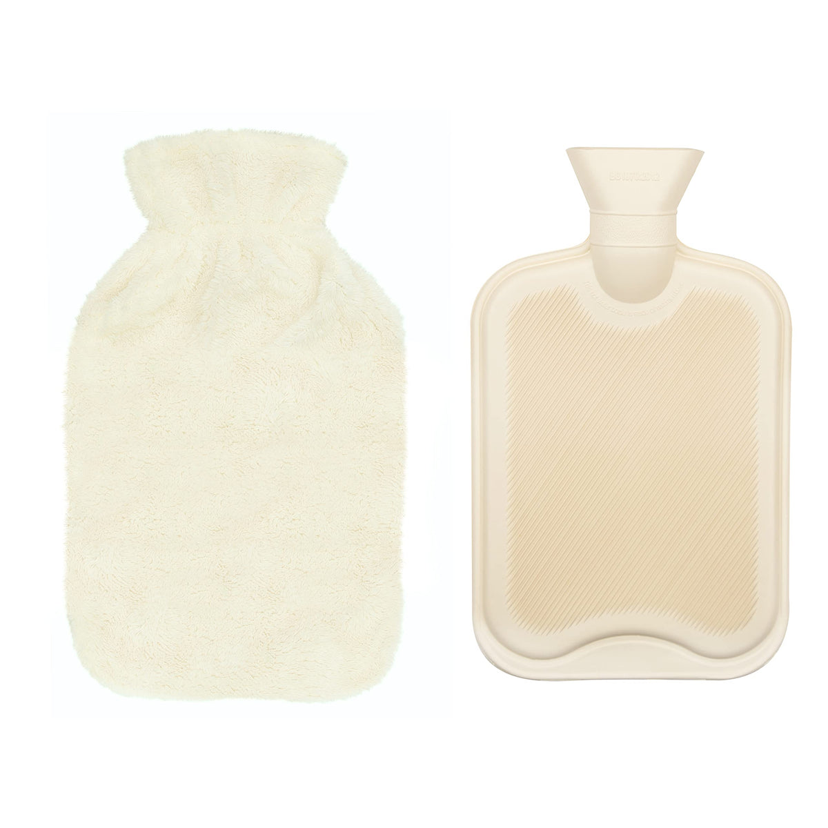 Night Owl cream faux fur 2 litre hot water bottle