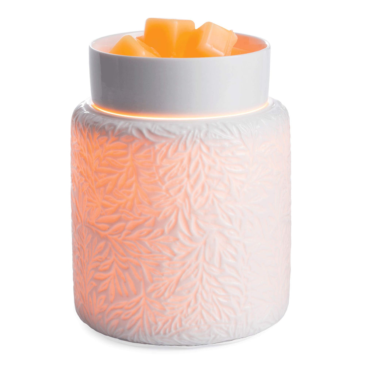 Candle Warmers Botanical white porcelain wax melt warmer