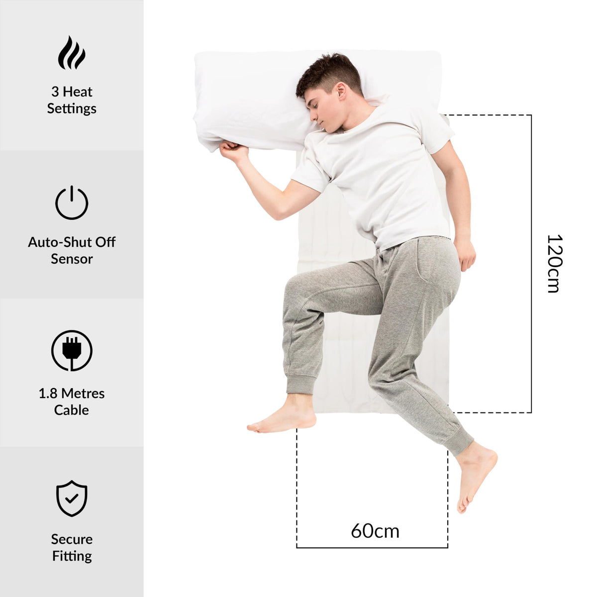 Bauer single electric heated underblanket 60 x 120cm