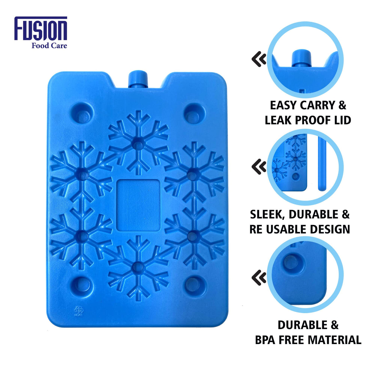 Fusion Food Care blue reusable cool box ice packs four pack
