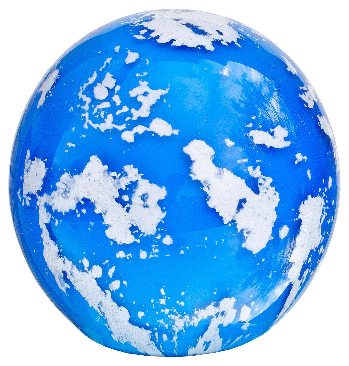 Blue and white glass globe paperweight 11cm