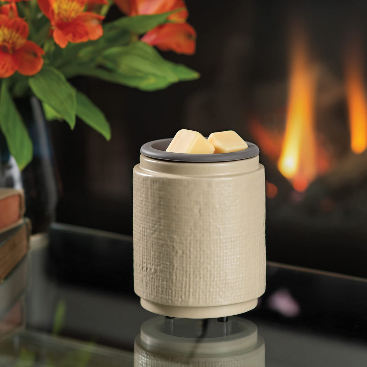 Candle Warmers Etc. Natural Linen Flip Dish wax melt warmer