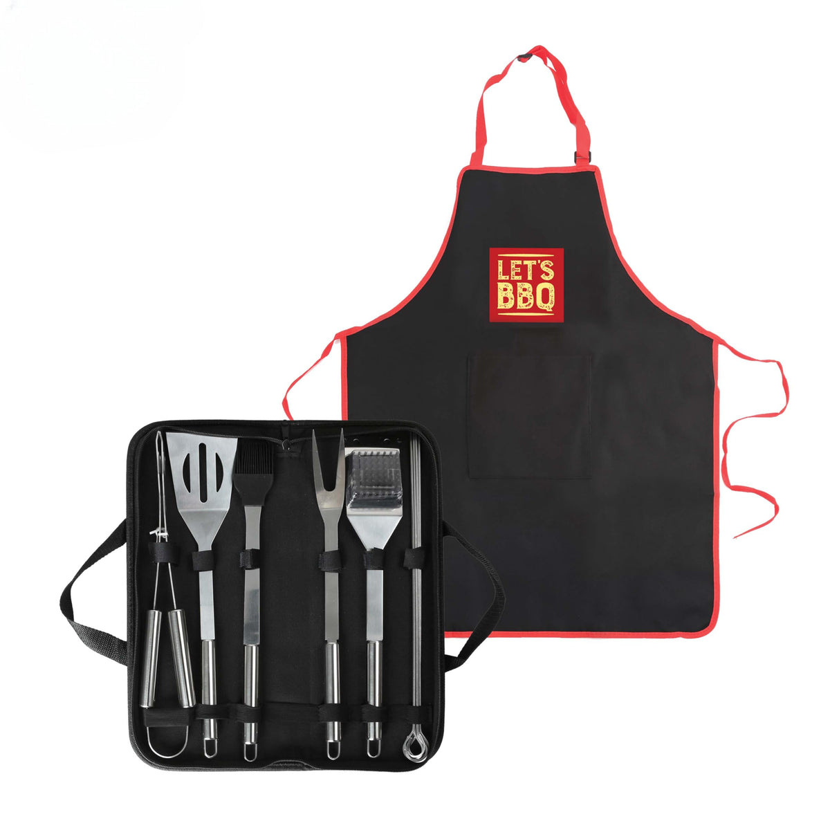 Let's BBQ 12-piece stainless steel barbecue tool set with carry bag