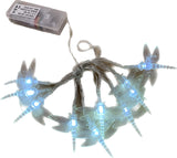 White dragonfly battery string lights with 10 LEDs