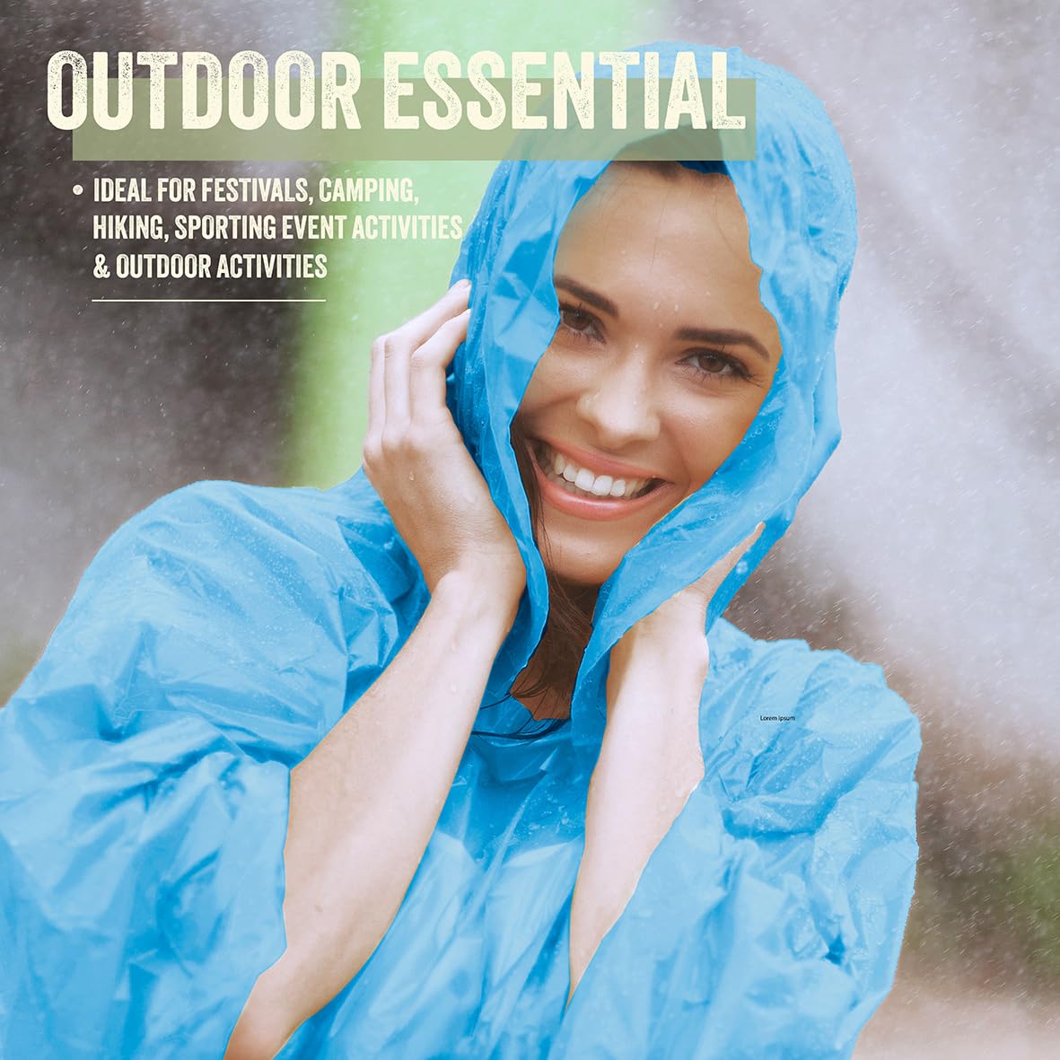 Milestone Camping reusable hooded rain poncho – blue