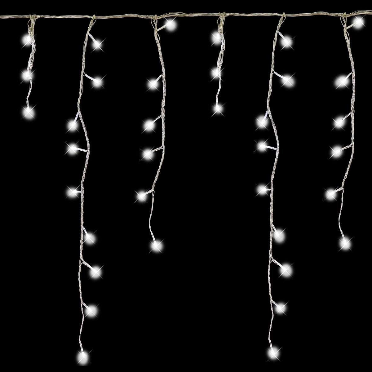 240 bright white LED snowing icicle Christmas lights – 4.7m