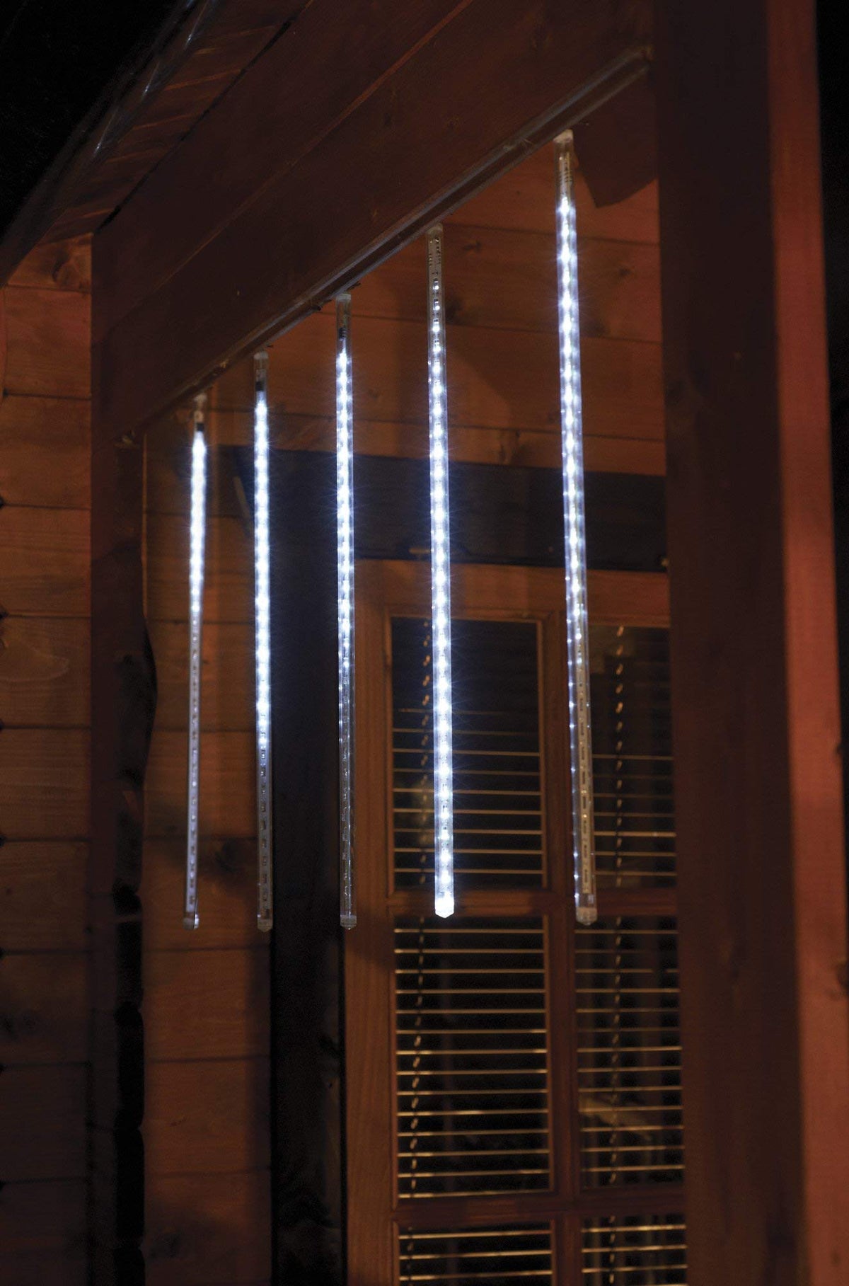 Premier snowing icicle lights with five 50cm white LED tubes