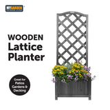 My Garden 120cm wooden lattice planter with trellis