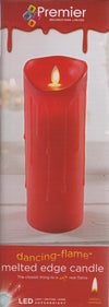 Premier Christmas Xmas Dancing Flame Candle 23cm in red