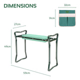 Folding Garden Kneeler & Seat with Tool Bag, Foam Cushion - GardenKraft