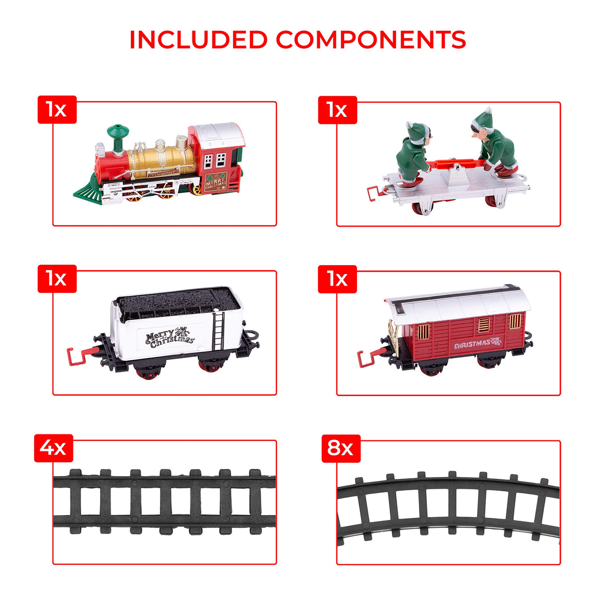 Animated Christmas elf train set with 4m track