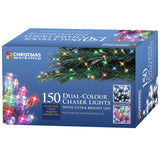 150 dual-colour LED Christmas lights in warm white and multicolour