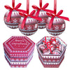Set of 14 red and white Nordic Christmas baubles