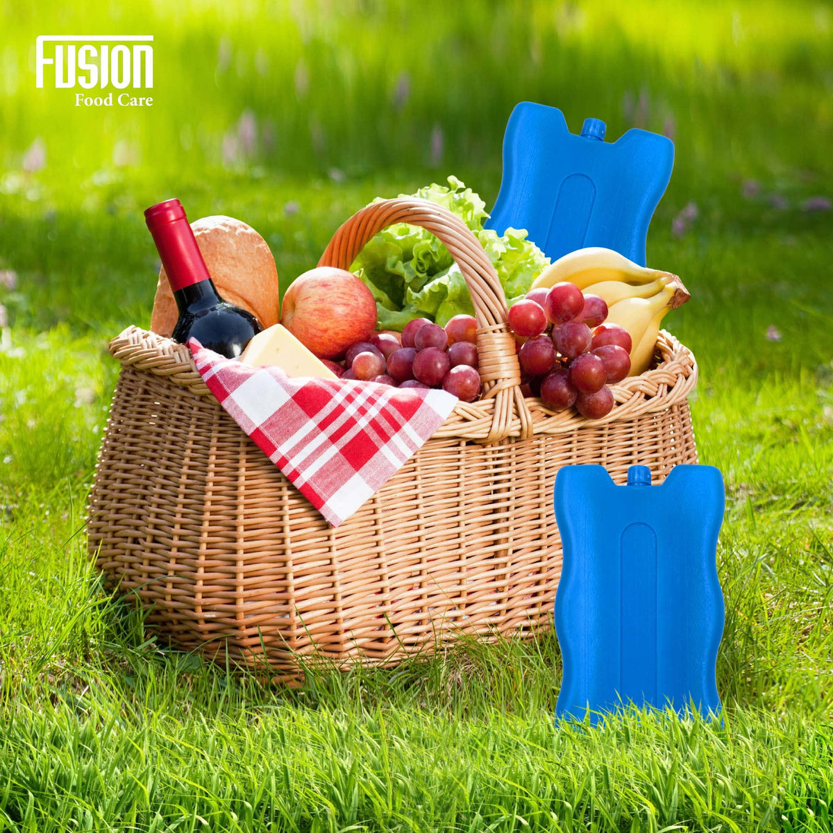 Six-pack reusable freezer ice blocks for cool bags and lunch boxes