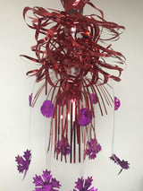 Red and purple foil Christmas cascade hanging decoration 55cm