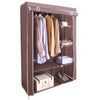 AROME PUR brown double canvas wardrobe with rail and shelves – 158cm