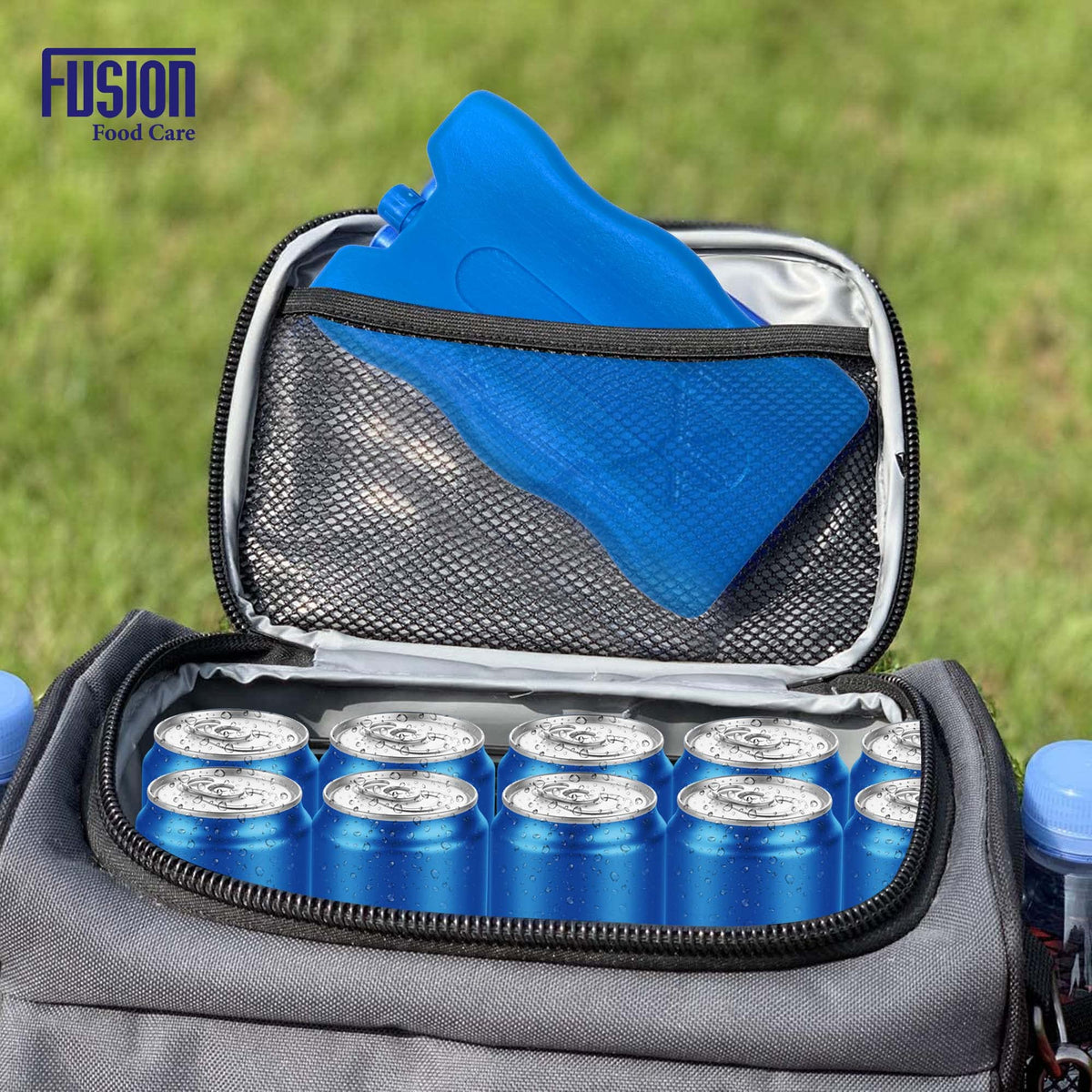 Six-pack reusable freezer ice blocks for cool bags and lunch boxes