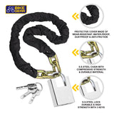 BikeGear 1.8m chain lock with padlock and 3 keys
