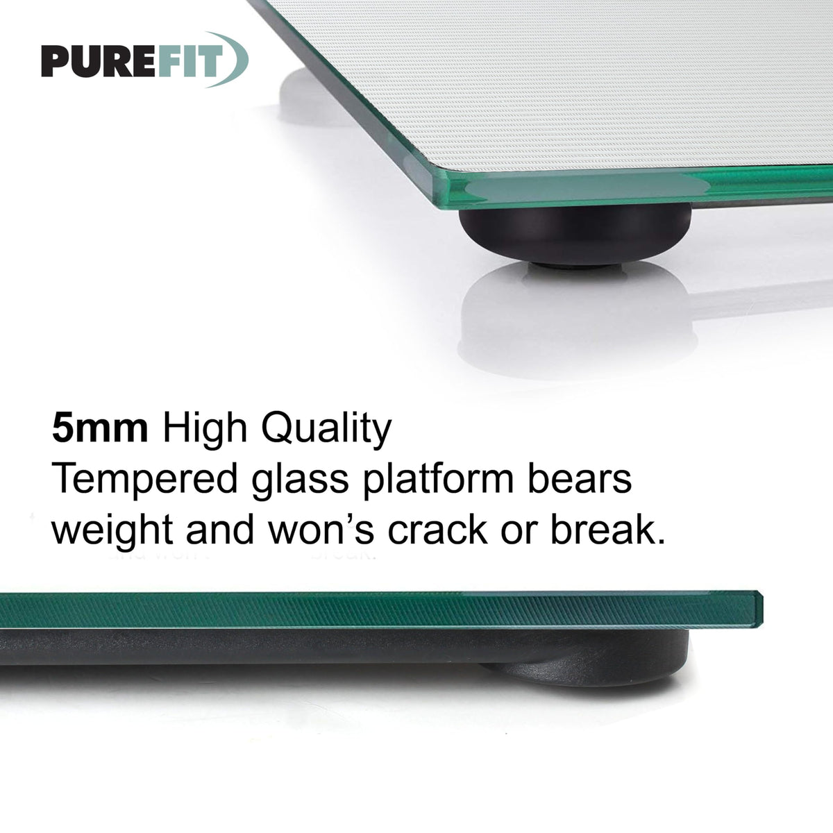 PUREFIT grey digital bathroom scale – 180kg
