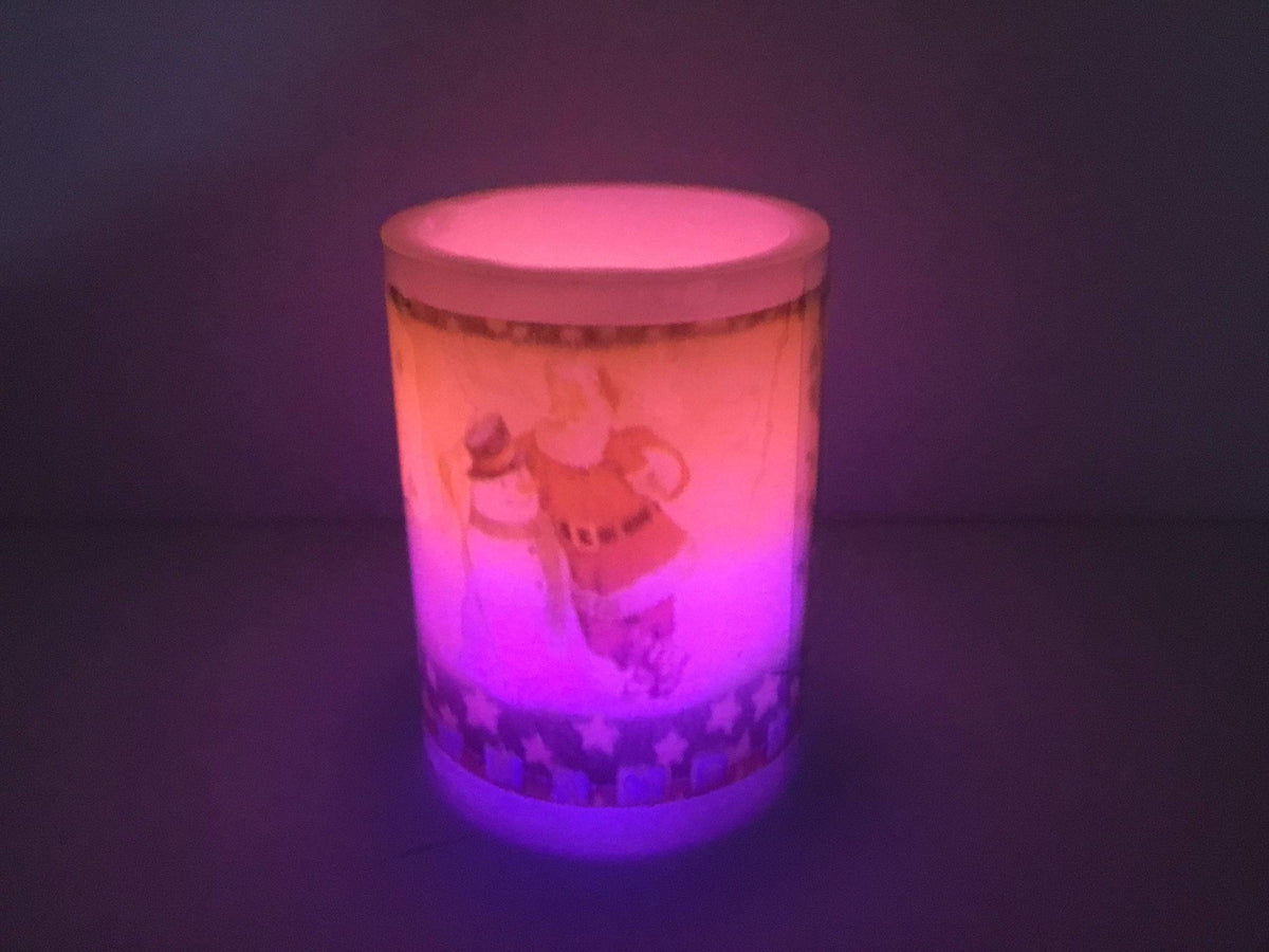10cm colour-changing LED Santa pillar candle