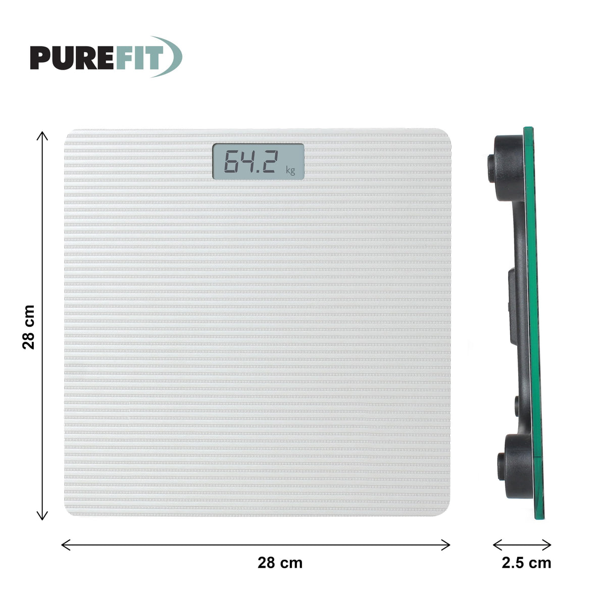 PUREFIT grey digital bathroom scale – 180kg