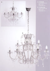Canterbury white nine-light chandelier