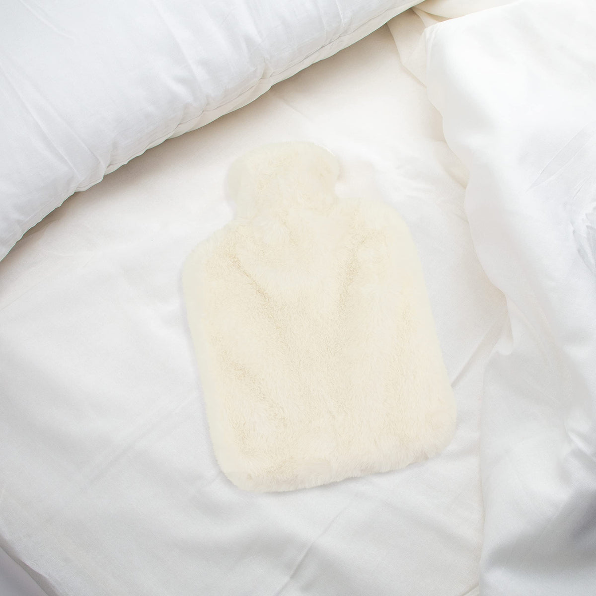Night Owl cream faux fur 2 litre hot water bottle