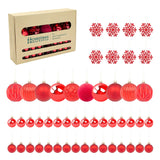 Red shatterproof Christmas baubles set of 50 mixed sizes