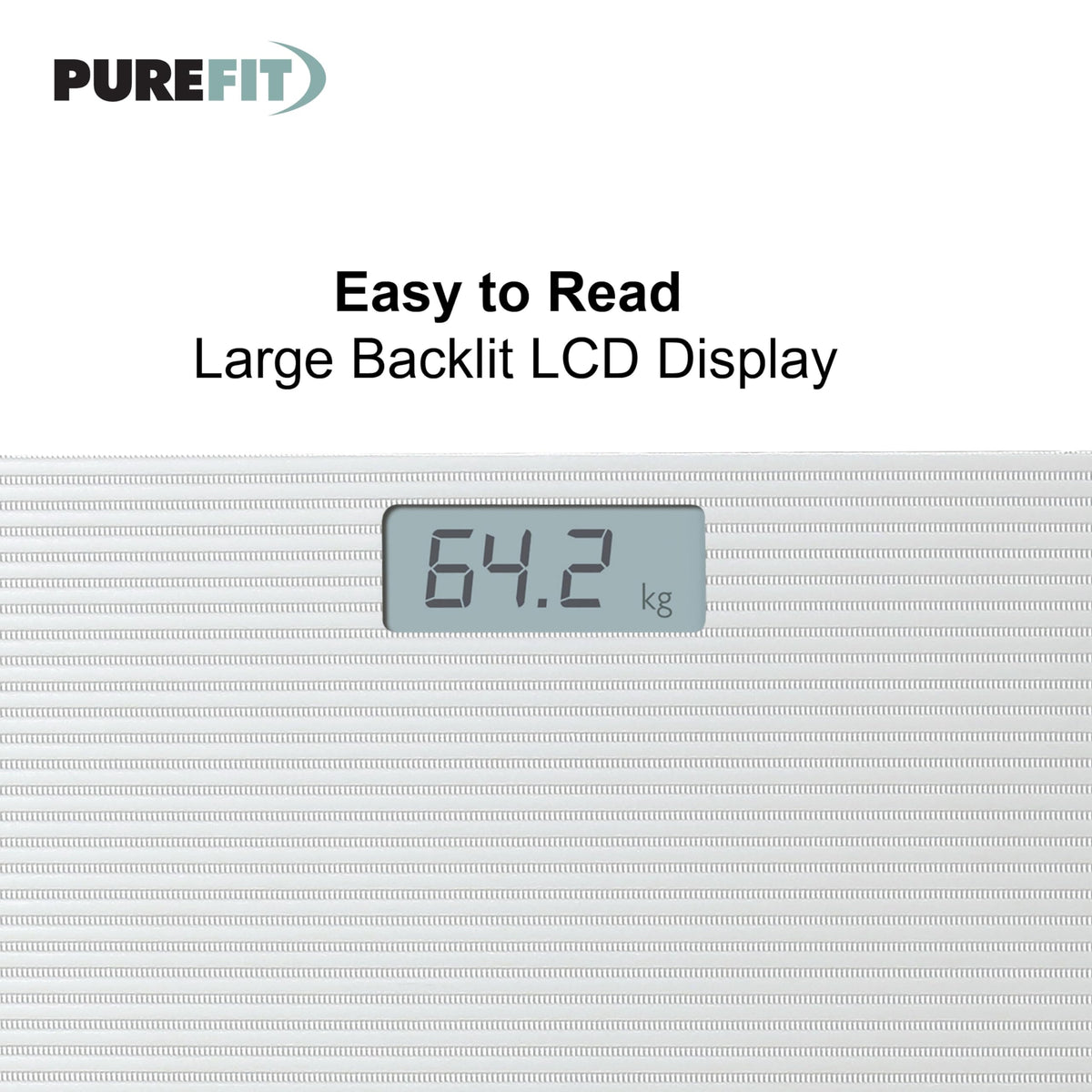 PUREFIT grey digital bathroom scale – 180kg