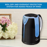 Quest black dual-colour LED 1.7L kettle