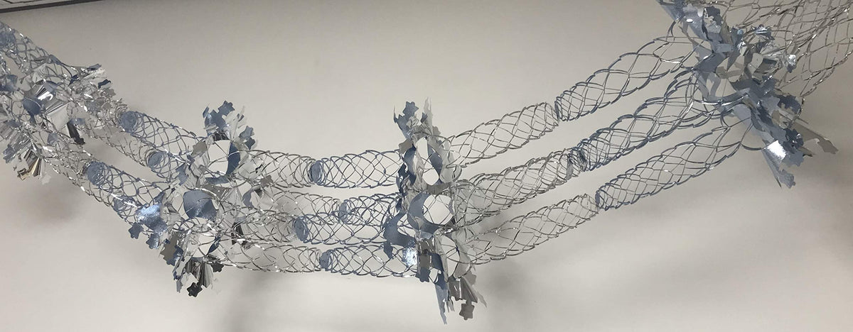 Premier blue and silver 9ft four-section Christmas garland