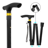 Anika black folding walking stick adjustable 85 to 95cm