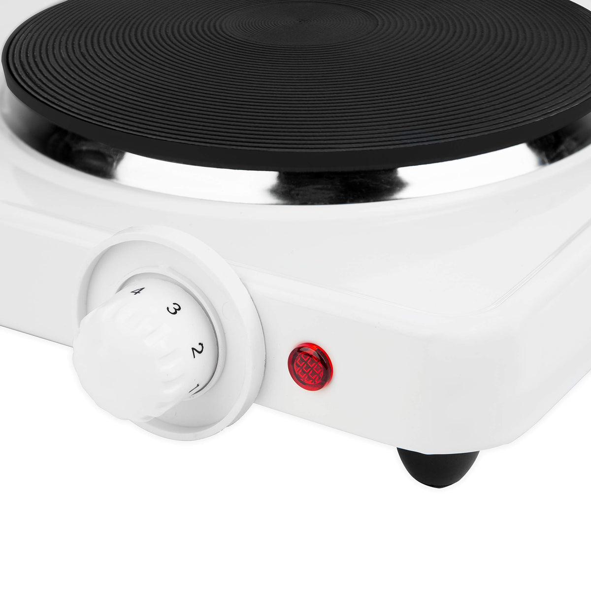 Quest 1500W single electric hob with five heat settings