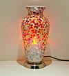 Red Flower Tile Mosaic Vase Lamp