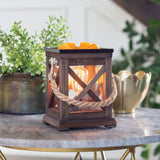 Candle Warmers walnut and rope vintage bulb wax melt warmer